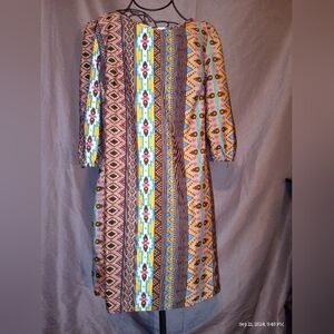 Chico geometric print midi shift dress